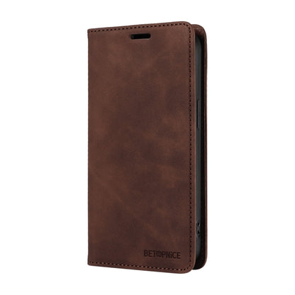 For Honor 200 Lite Global BETOPNICE Suction RFID Anti-theft Leather Phone Case(Brown) by BETOPNICE