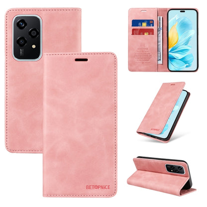 For Honor 200 Lite Global BETOPNICE Suction RFID Anti-theft Leather Phone Case(Pink) by BETOPNICE