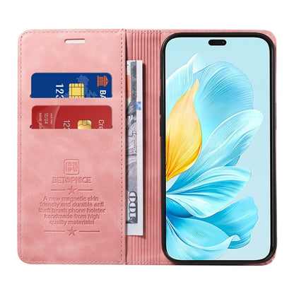 For Honor 200 Lite Global BETOPNICE Suction RFID Anti-theft Leather Phone Case(Pink) by BETOPNICE