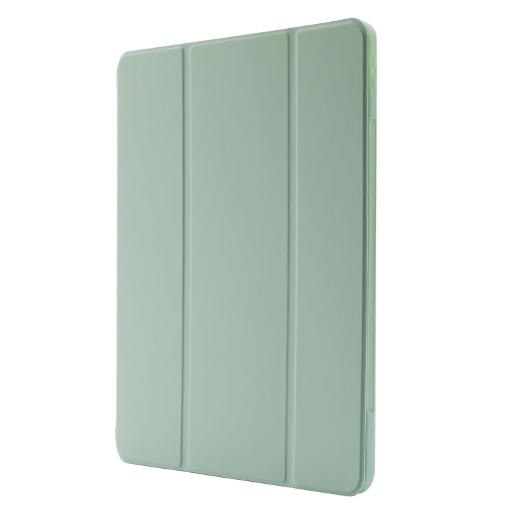 For iPad Air 13 2025 / 2024 Skin Feel Tri-fold Leather Tablet Case with Pen Slot(Matcha Green) by bashfashion