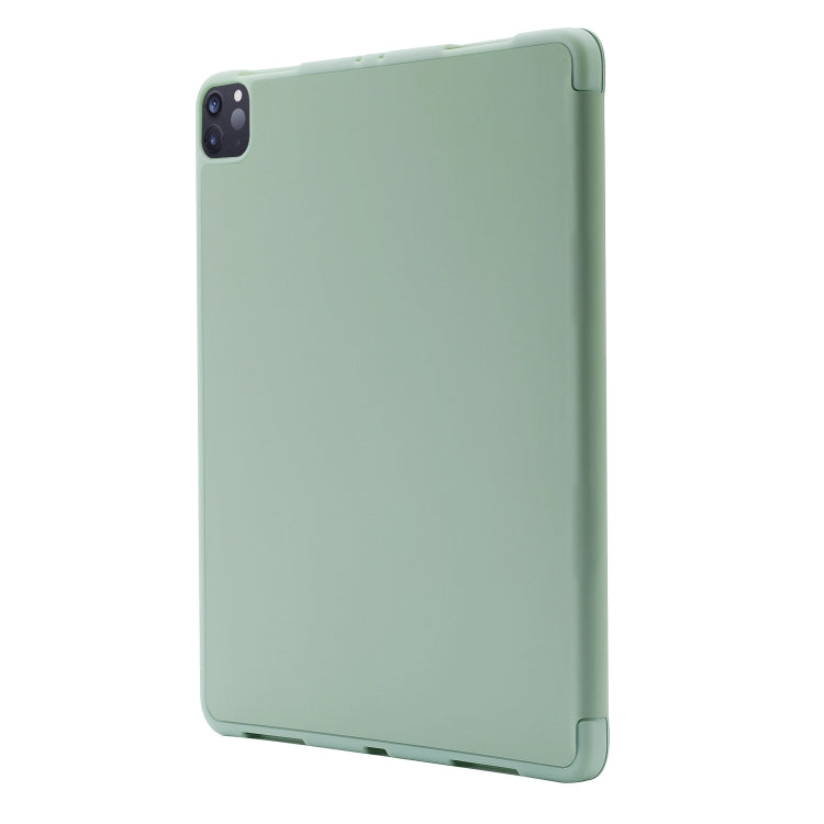 For iPad Air 13 2025 / 2024 Skin Feel Tri-fold Leather Tablet Case with Pen Slot(Matcha Green) by bashfashion
