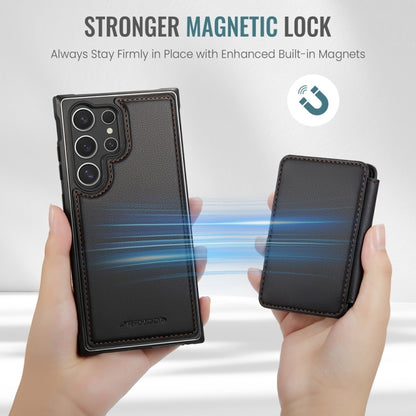 For Samsung Galaxy S24 Ultra 5G JEEHOOD J05 Business Magnetic Style RFID Leather Phone Case(Black) by JEEHOOD
