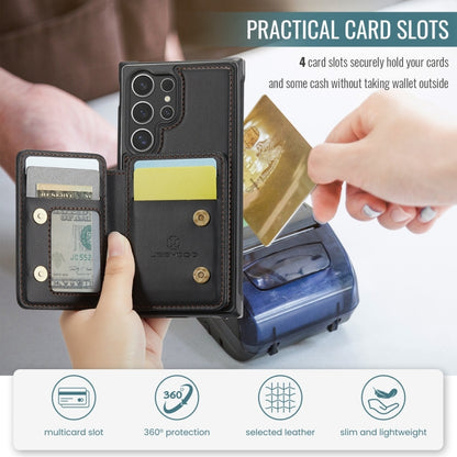 For Samsung Galaxy S24 Ultra 5G JEEHOOD J05 Business Magnetic Style RFID Leather Phone Case(Black) by JEEHOOD