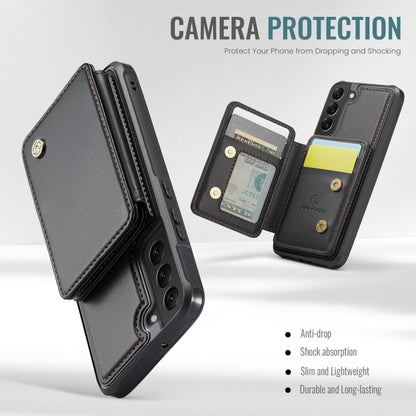 For Samsung Galaxy S22+ 5G JEEHOOD J05 Business Magnetic Style RFID Leather Phone Case(Black) by JEEHOOD