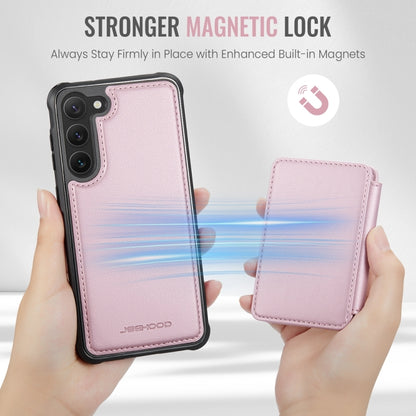 For Samsung Galaxy S23+ 5G JEEHOOD J05 Business Magnetic Style RFID Leather Phone Case(Pink) by JEEHOOD