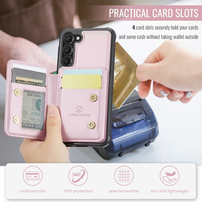 For Samsung Galaxy S23+ 5G JEEHOOD J05 Business Magnetic Style RFID Leather Phone Case(Pink) by JEEHOOD