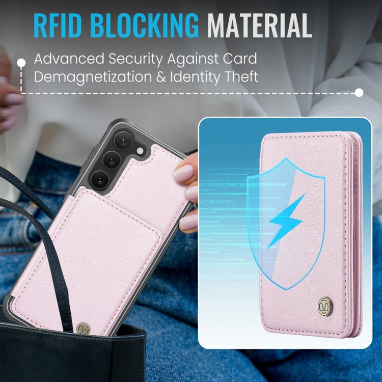 For Samsung Galaxy S23+ 5G JEEHOOD J05 Business Magnetic Style RFID Leather Phone Case(Pink) by JEEHOOD