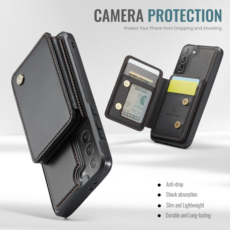 For Samsung Galaxy S21+ 5G JEEHOOD J05 Business Magnetic Style RFID Leather Phone Case(Black) by JEEHOOD