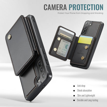 For Samsung Galaxy S21+ 5G JEEHOOD J05 Business Magnetic Style RFID Leather Phone Case(Black) by JEEHOOD