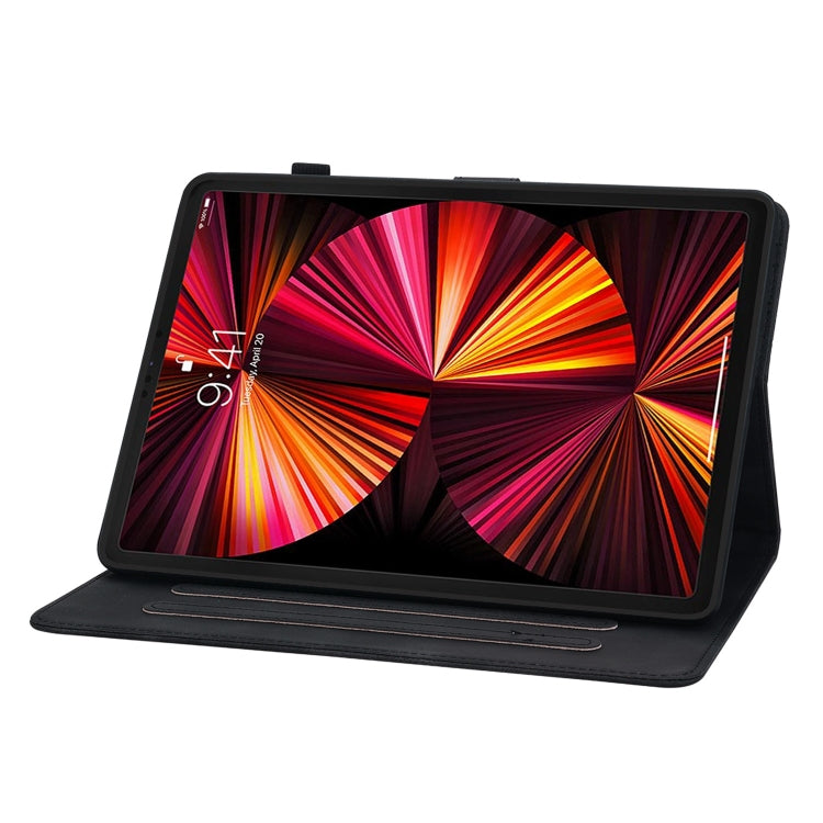 For iPad Pro 11 2022 / Air 10.9 2022 Lily Embossed Leather Smart Tablet Case(Black) by bashfashion