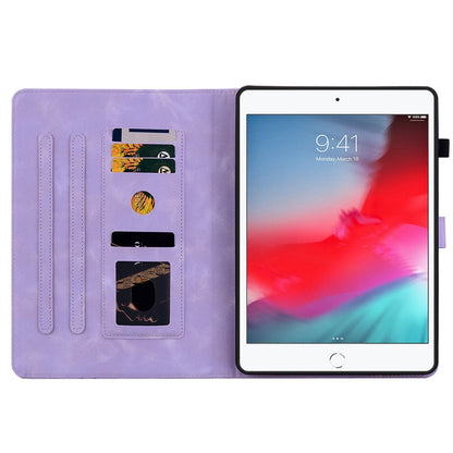 For iPad mini 5 / 4 / 3 / 2 / 1 Lily Embossed Leather Smart Tablet Case(Purple) by bashfashion