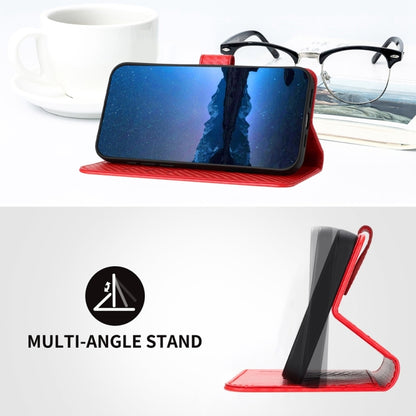 For iPhone 16e YX0070 Carbon Fiber Buckle Leather Phone Case with Lanyard(Red) by bashfashion