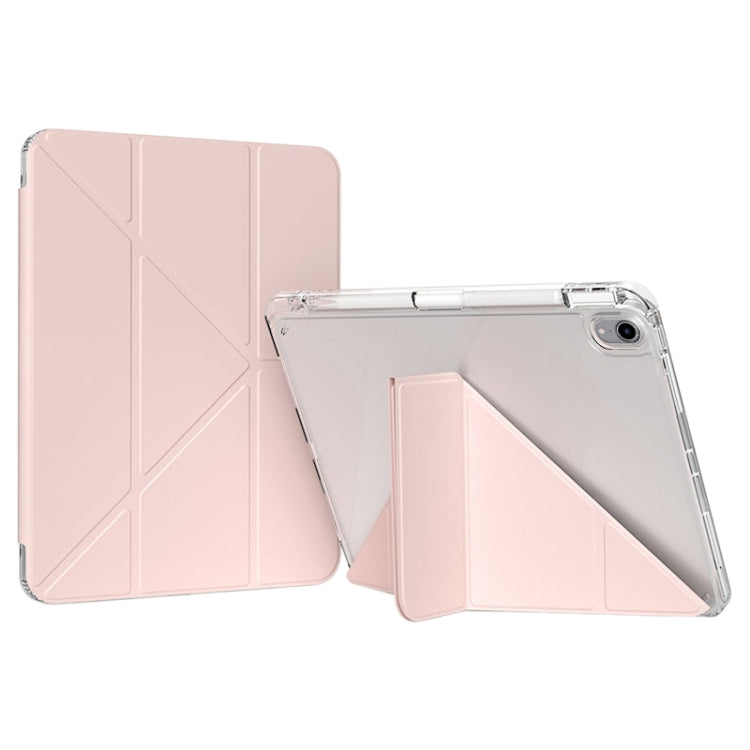 For iPad Air 11 2025 / 2024 / Air 5 / 4 GEBEI Deformation Leather Tablet Case(Pink) by GEBEI