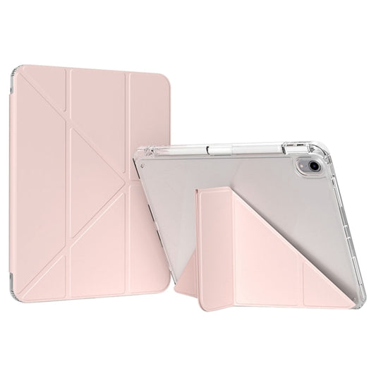 For iPad Air 11 2025 / 2024 / Air 5 / 4 GEBEI Deformation Leather Tablet Case(Pink) by GEBEI