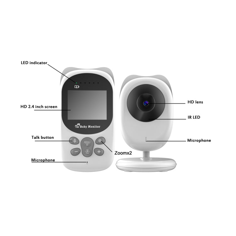 SP990 2.4 inch LCD Screen Baby Monitor Care Camera(EU Plug) by bashfashion