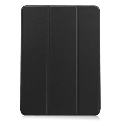 For iPad Air 13 2025 / 2024 Custer Pure Color 3-Fold Holder Smart Leather Tablet Case(Black) by bashfashion