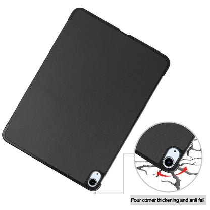 For iPad Air 13 2025 / 2024 Custer Pure Color 3-Fold Holder Smart Leather Tablet Case(Black) by bashfashion