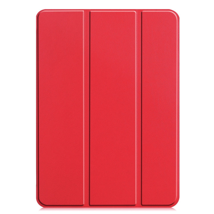 For iPad Pro 13 2025 / 2024 Custer Pure Color 3-Fold Holder Smart Leather Tablet Case(Red) by bashfashion