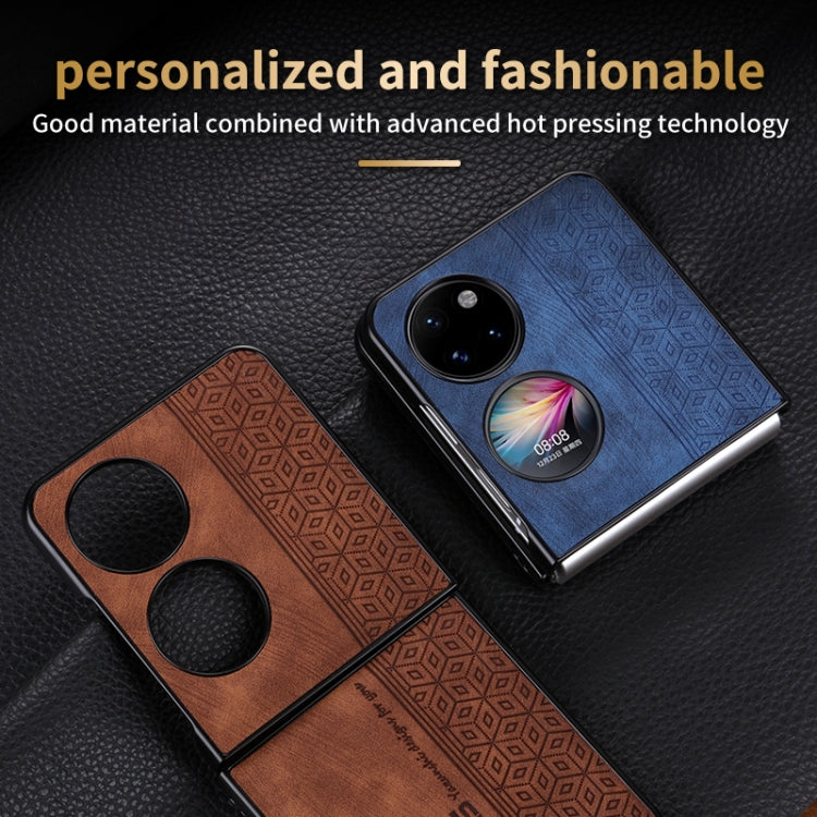 For Huawei Pocket 2 AZNS 3D Embossed Skin Feel Phone Case(Brown) by AZNS