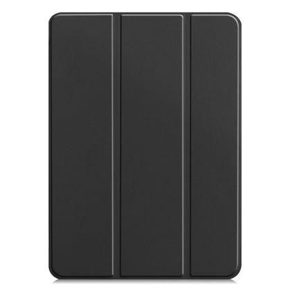 For iPad Pro 11 2025 / 2024 Custer Pure Color 3-Fold Holder Smart Leather Tablet Case(Black) by bashfashion