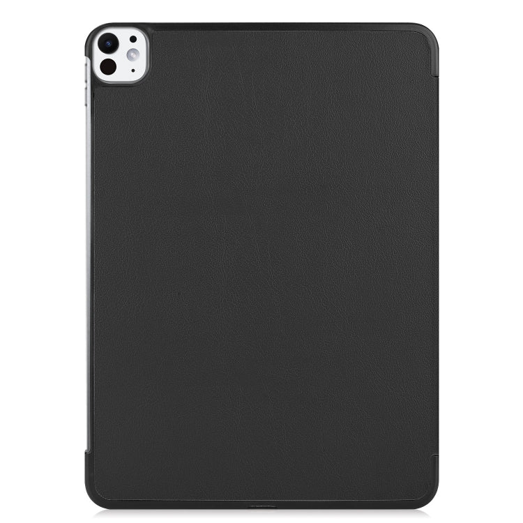For iPad Pro 11 2025 / 2024 Custer Pure Color 3-Fold Holder Smart Leather Tablet Case(Black) by bashfashion