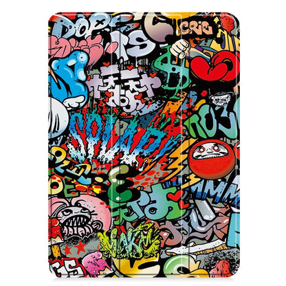 For iPad Pro 13 2025 / 2024 Custer Painted 3-Fold Holder Smart Leather Tablet Case(Graffiti) by bashfashion