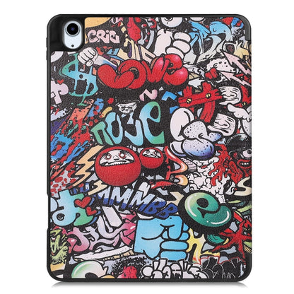 For iPad Air 11 2024 / 2025 Custer Painted 3-Fold Holder Smart Leather Tablet Case(Graffiti) by bashfashion
