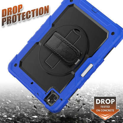 For iPad Pro 13 2025 / 2024 Lucky Wheel Grip Silicone Hybrid PC Tablet Case with Shoulder Strap(Black+Dark Blue) by bashfashion