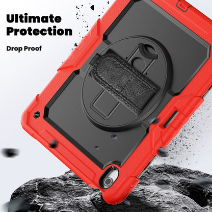 For iPad Air 13 2024 / Air 13 2025 Lucky Wheel Grip Silicone Hybrid PC Tablet Case with Shoulder Strap(Red+Black) by bashfashion