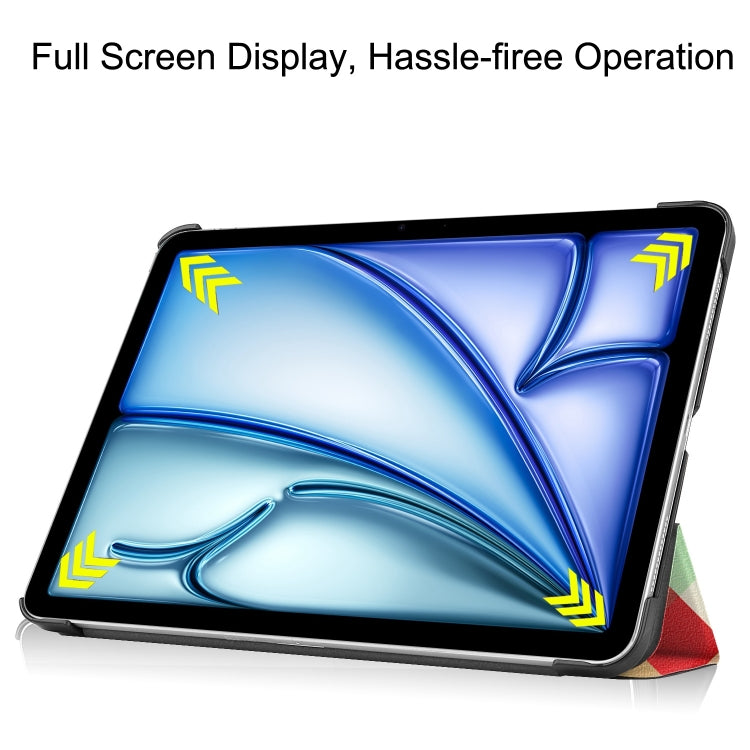 For iPad Air 11 2025 / 2024 Custer Painted 3-Fold Holder Smart Leather Tablet Case(Magic Cube) by bashfashion