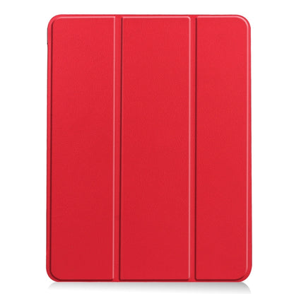 For iPad Air 11 2024 / 2025 Custer TPU Pure Color 3-Fold Holder Smart Leather Tablet Case(Red) by bashfashion