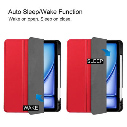 For iPad Air 11 2024 / 2025 Custer TPU Pure Color 3-Fold Holder Smart Leather Tablet Case(Red) by bashfashion
