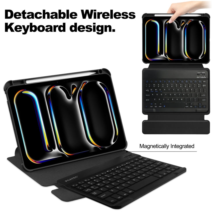 For iPad Pro 11 2025 / 2024 Transparent Rotation Smart Leather Tablet Case with Keyboard(Black) by bashfashion