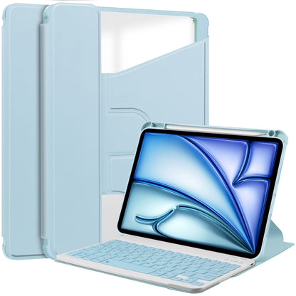 For iPad Air 13 2025 / 2024 Transparent Rotation Smart Leather Tablet Case with Keyboard(Sky Blue) by bashfashion