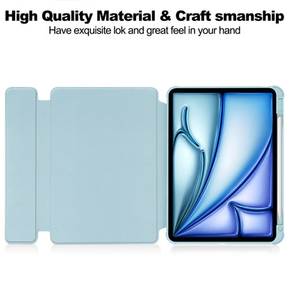For iPad Air 13 2025 / 2024 Transparent Rotation Smart Leather Tablet Case with Keyboard(Sky Blue) by bashfashion