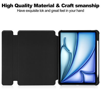 For iPad Air 11 2025 / 2024 Transparent Rotation Smart Leather Tablet Case with Keyboard(Black) by bashfashion