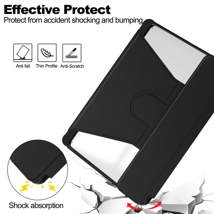 For iPad Air 11 2025 / 2024 Transparent Rotation Smart Leather Tablet Case with Keyboard(Black) by bashfashion
