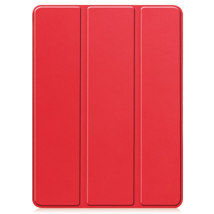 For iPad Pro 11 2025 / 2024 Custer TPU Pure Color 3-Fold Holder Smart Leather Tablet Case with Pen Tray(Red) by bashfashion