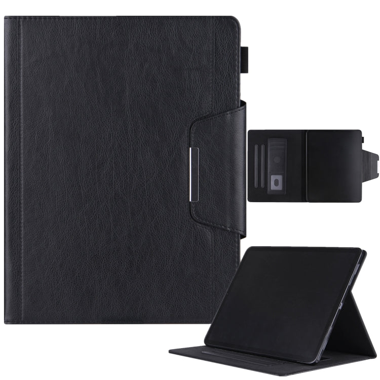 For iPad Pro 13 2025 / 2024 Solid Color Metal Buckle Leather Smart Tablet Case(Black) by bashfashion
