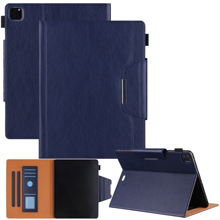 For iPad Pro 11 2025 / 2024 Solid Color Metal Buckle Leather Smart Tablet Case(Royal Blue) by bashfashion