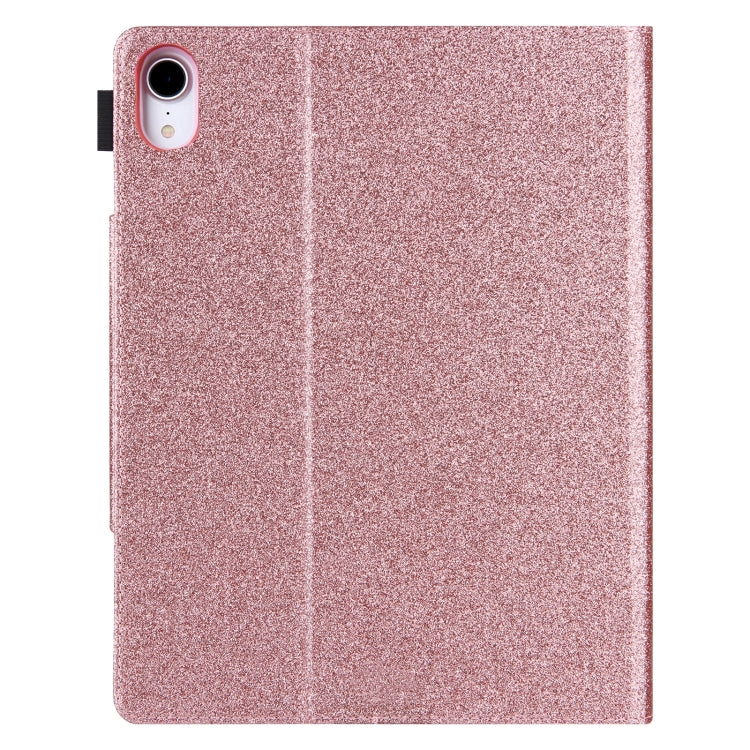 For iPad Pro 13 2025 / 2024 Glitter Metal Buckle Leather Smart Tablet Case(Rose Gold) by bashfashion