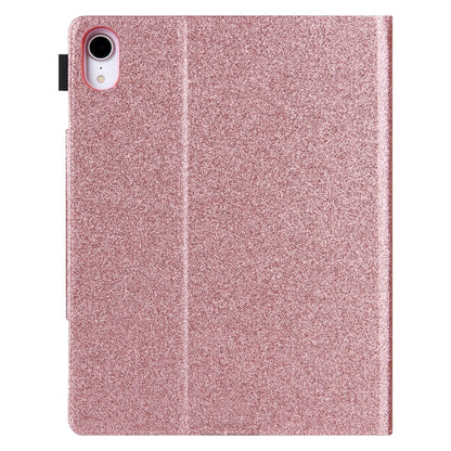 For iPad Pro 13 2025 / 2024 Glitter Metal Buckle Leather Smart Tablet Case(Rose Gold) by bashfashion
