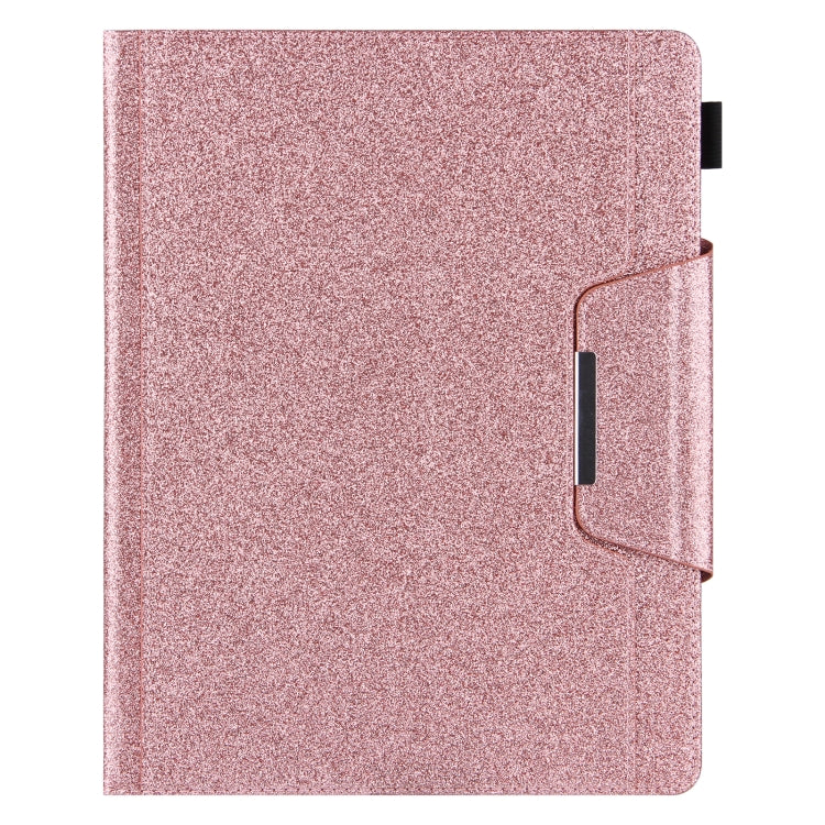 For iPad Pro 11 2025 / 2024 Glitter Metal Buckle Leather Smart Tablet Case(Rose Gold) by bashfashion
