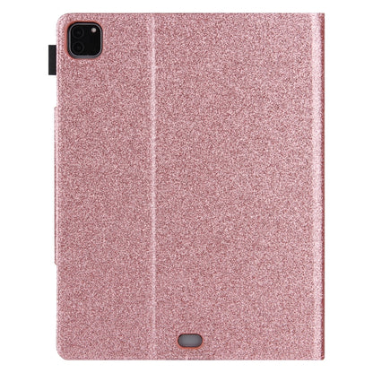 For iPad Pro 11 2025 / 2024 Glitter Metal Buckle Leather Smart Tablet Case(Rose Gold) by bashfashion