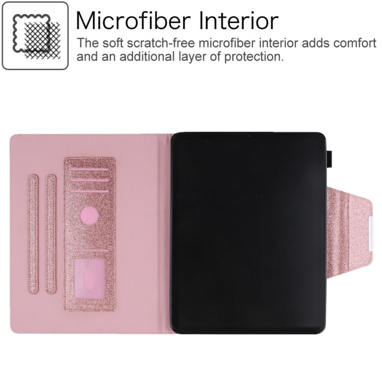 For iPad Pro 11 2025 / 2024 Glitter Metal Buckle Leather Smart Tablet Case(Rose Gold) by bashfashion