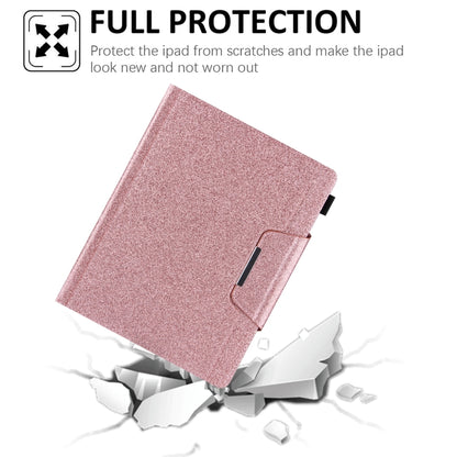For iPad Pro 11 2025 / 2024 Glitter Metal Buckle Leather Smart Tablet Case(Rose Gold) by bashfashion