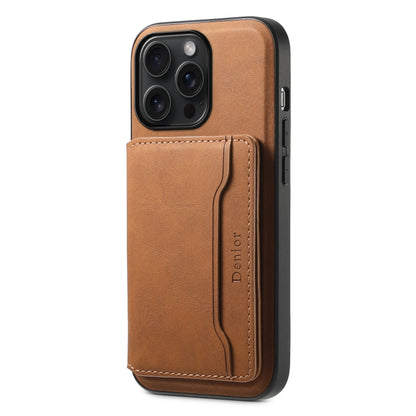 For iPhone 15 Pro Max Denior D13 Retro Texture Leather MagSafe Card Bag Phone Case(Brown) by Denior