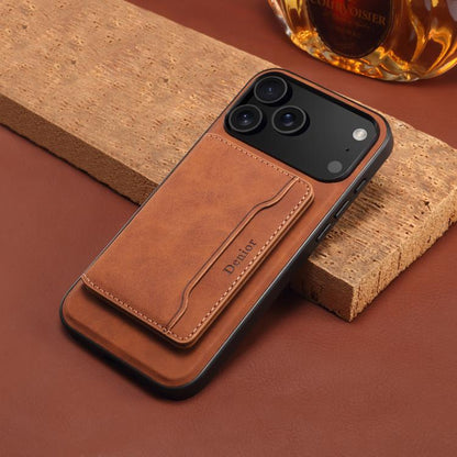 For iPhone 17 Pro Denior D13 Retro Texture Leather MagSafe Card Bag Phone Case(Brown) by Denior