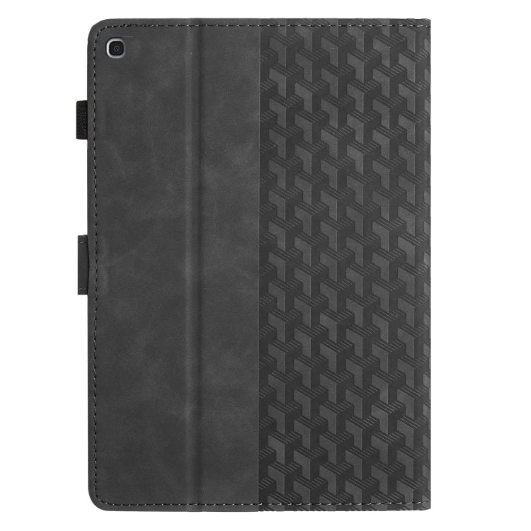 For Samsung Galaxy Tab A7 Lite T220 Building Blocks Embossed Leather Tablet Case(Black) by bashfashion