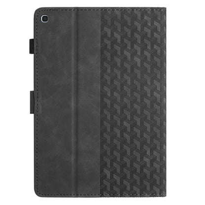 For Samsung Galaxy Tab A7 Lite T220 Building Blocks Embossed Leather Tablet Case(Black) by bashfashion